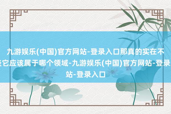 九游娱乐(中国)官方网站-登录入口那真的实在不知谈它应该属于哪个领域-九游娱乐(中国)官方网站-登录入口